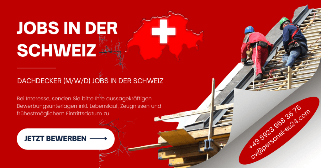 FB DE CH_K0015_218 Dachdecker (mwd) Jobs in der Schweiz