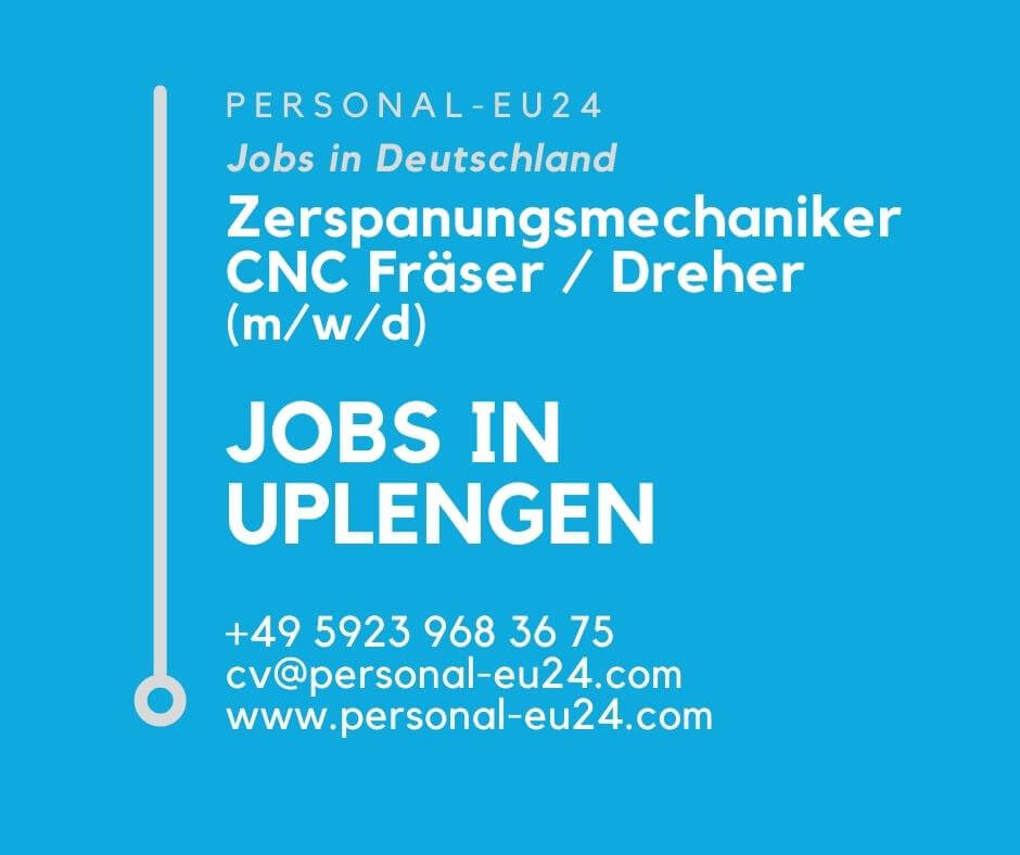 DE_K0032_169 Zerspanungsmechaniker CNC Fräser Dreher (mwd) Jobs in Uplengen