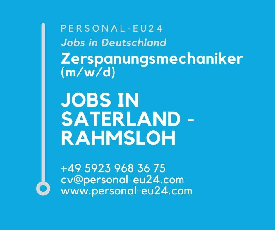 Zerspanungsmechaniker (mwd) Jobs in Saterland - Rahmsloh