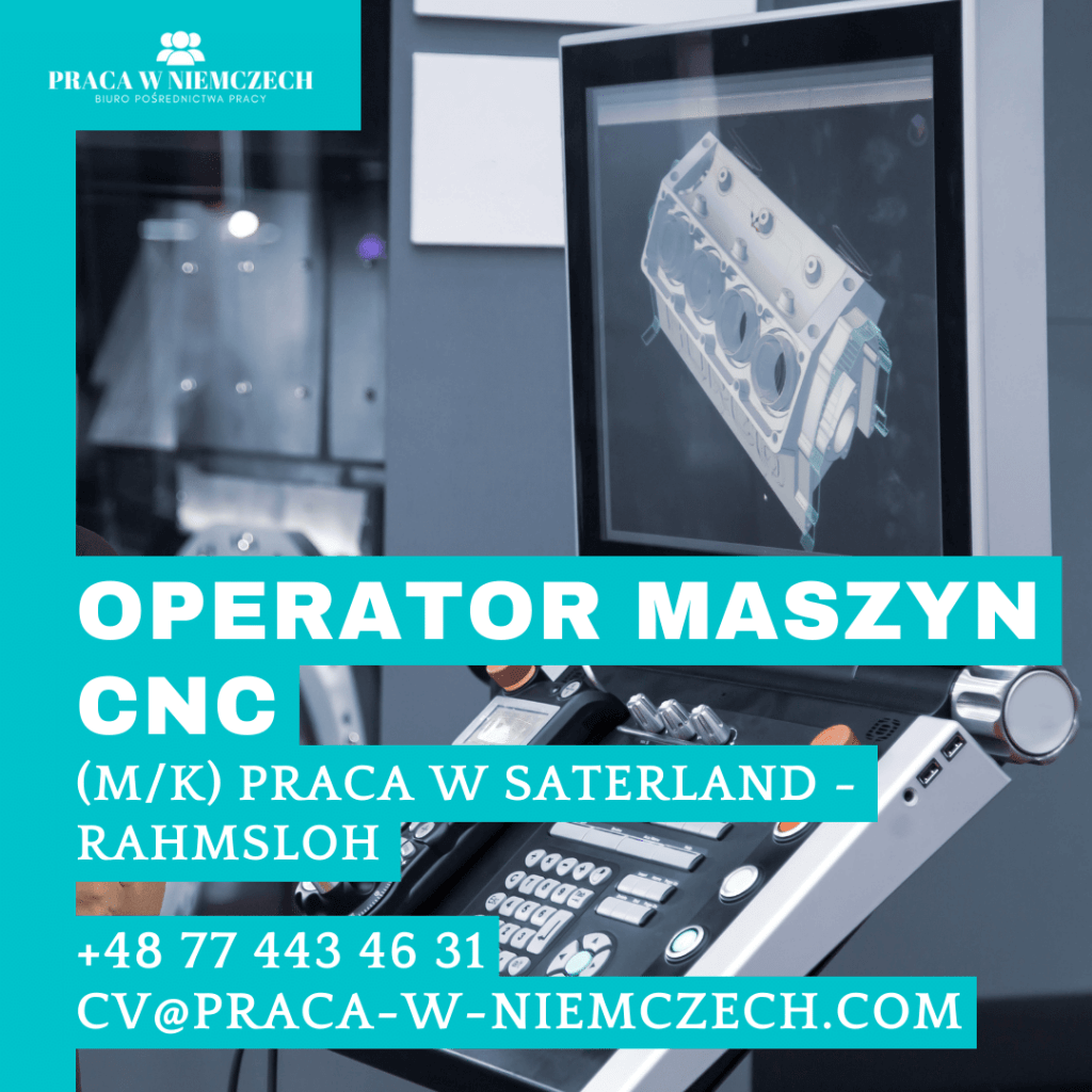 Operator maszyn CNC (mk) Praca w Saterland - Ramsloh