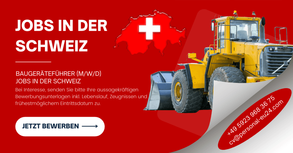 Baugeräteführer (mwd) Jobs in der Schweiz