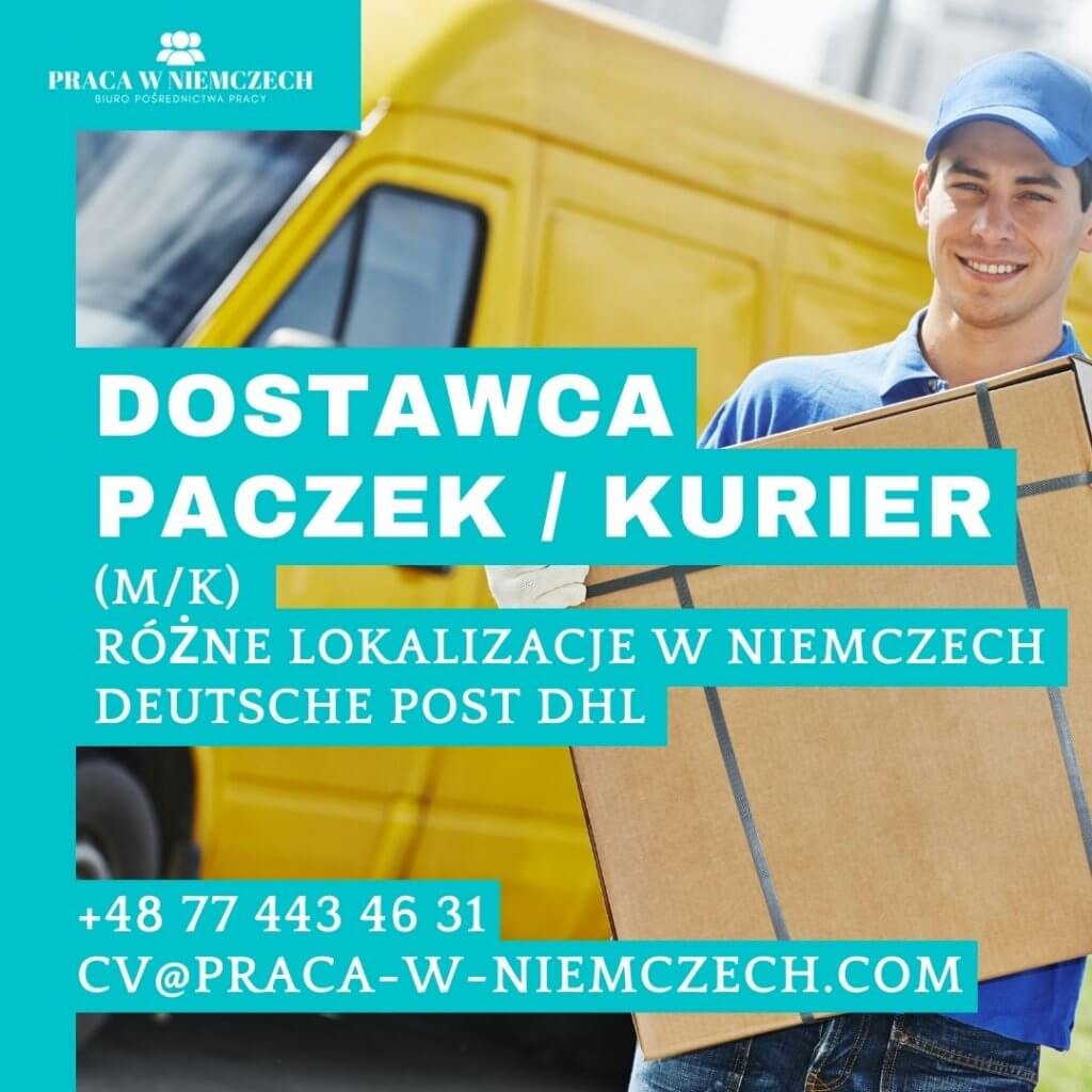 Dostawca paczek kurier (MK) Praca w Deutsche Post DHL FB