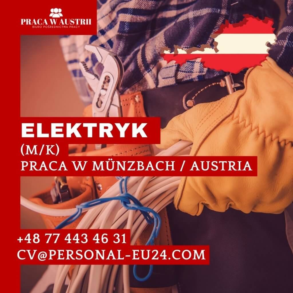 Elektryk (mk) Praca w Austrii Münzbach FB