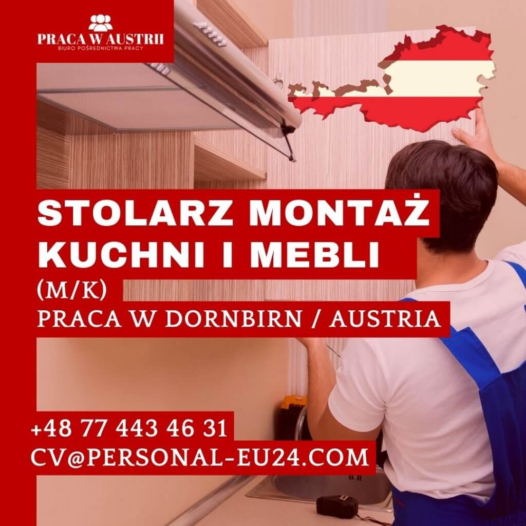 Stolarz montaż kuchni i mebli (mk) Praca w Austrii DornbirnFB
